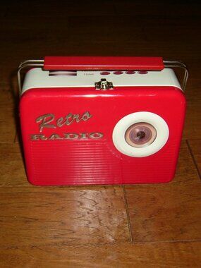 Silver Crane Company Retro Radio Tin Lunchbox